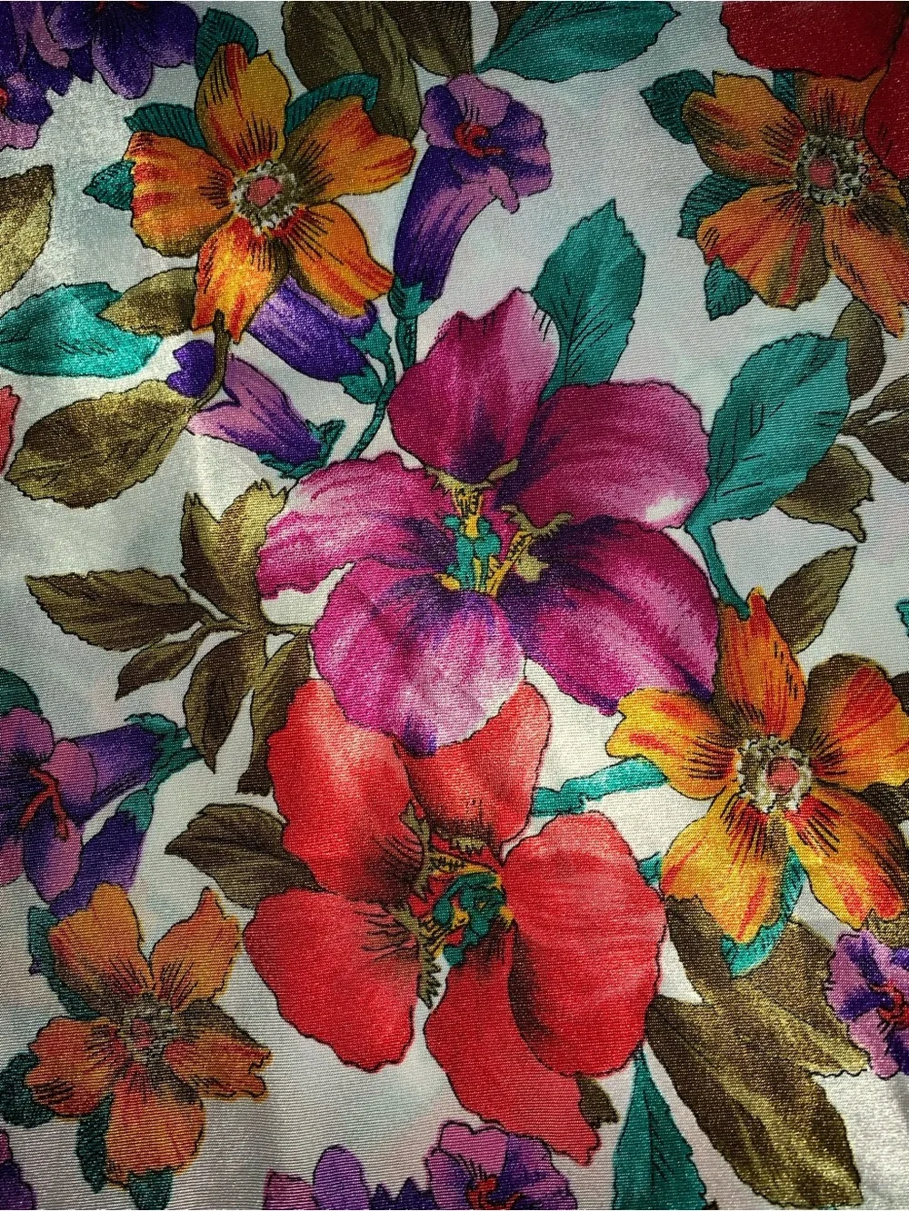 b l o o m :: Vintage Floral Satin Slip Dress Nightie Nightgown - Picture 10 of 14